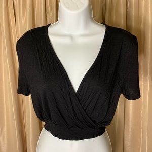 Wrap Style Black Crop Top